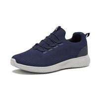 Avia Air Slip On Shoes for Men - Casual Comfortable Athletic Tennis Walking Sneakers for Men with Memory Foam - Navy Blue/Silver Grey, 10 Medium