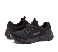 Avia Junction Women’s Slip On Sneakers - Comfortable, Breathable No Laces Shoes for Women - Black/Dark Grey/Silver Grey, 8 Medium