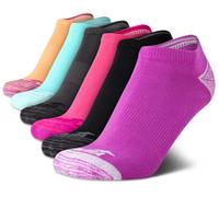 Avia Women's Pro Tech Performance Moisture Wicking Athletic No Show Socks (6 Pack), Size Shoe size: 4-9, Bright Assorted