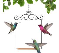 Avian Playground Branch - Rustic Metal Connected Sleeping Place Handmade Wooden Handle Bar Hanging Habitat Practice Station Scratch Resistant Smooth Durable Enrichment Equipment