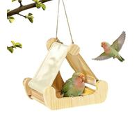 Avian Rest Station, Raised Cage Comfort , Sliding Tray with Rest Space, Handmade Wood Living Room, Rustic Design Companion Spot,
