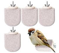 Avian Resting Bar - 4.72x2.56 Inches Mineral Rock Perch for Birds, Parrot Let Finch with Accessory, Interactive Toy for Climbing Beak Care, Safe Stone, Indoor Outdoor Use, Set o