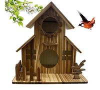 Avian Shelter - Solid Timber Climate Durable Nesting Structure, Multi Opening Entry Habitat Unit, Portable Decorative Perching Residence Build, Eco Friendly Extended Lifespan Bird Dwelling