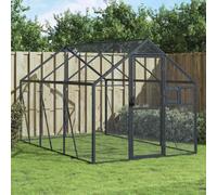 Aviary Outdoor Bird Cage Walk In Chicken Run Coop Silver Aluminium vidaXL
