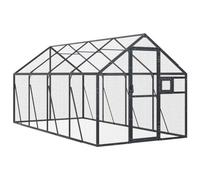 Aviary Anthracite 1.79x4x1.85 m Aluminium Bird Cage | Corrosion- frame, lockable door and window, spacious for multiple pets, wire mesh visibility