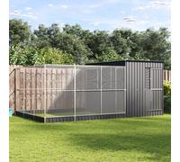 Aviary Galvanised Steel Silver & Anthracite 497x303x216 cm Large Outdoor Secure