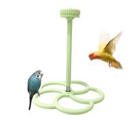 Aviary Game Stand Entertainment Toy with Wind Fan Rotating Wooden Perch with Swivel Blades Exercise Enrichment Accessory for Parakeet Fring
