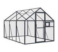 Aviary Outdoor Bird Cage Walk In Chicken Run Coop Silver Aluminium vidaXL