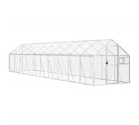Aviary Outdoor Bird Cage Walk In Chicken Run Coop Silver Aluminium vidaXL