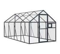 Aviary Outdoor Bird Cage Walk In Chicken Run Coop Silver Aluminium vidaXL