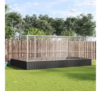 Aviary Outdoor Enclosure Galvanised Steel Silver/Anthracite 518x307x212cm secure
