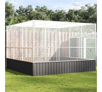 Aviary Outdoor Galvanised Steel Birds Enclosure Silver Anthracite 311x307x212cm