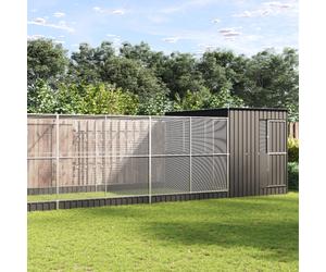 Aviary Outdoor Large Galvanised Steel Enclosure Silver/Anthracite 911x303x216cm