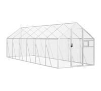 Aviary Silver 1.79x6x1.85 m Aluminium Walk-In Bird Cage for Outdoor Use, Sturdy Frame with Wire Mesh Grid, Lockable Door and Window for Se Bird Aviary