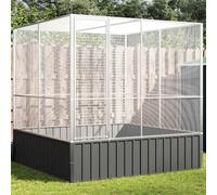 Aviary Silver/Anthracite 211x207x212cm Galvanised Steel Outdoor Lockable XL Pro