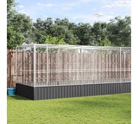 Aviary Silver/Anthracite 832x207x212 cm Galvanised Steel Outdoor Large Enclosure