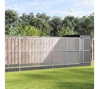 Aviary with Extension Bird Cage Walk In Chicken Run Coop Silver Steel vidaXL