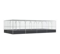 vidaXL Aviary With Extension Silver 832X414X212cm Steel, Silver