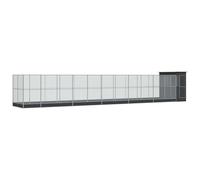 Aviary with Extension Bird Cage Walk In Chicken Run Coop Silver Steel vidaXL