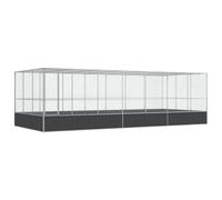 vidaXL Aviary With Extension Silver 725X307X212cm Steel, Silver