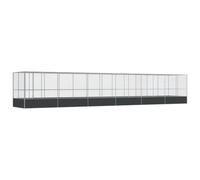 Aviary with Extension Bird Cage Walk In Chicken Run Coop Silver Steel vidaXL