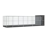 Aviary with Extension Silver 830x203x216 cm Steel