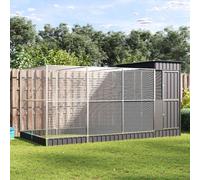 Aviary with Extension Silver Anthracite 416x203x216 cm Galvanised Steel Lockable