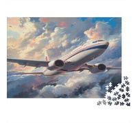 Aviation Aircraf Jigsaw Puzzles 1000 Pieces Wooden Educational Game Home Decoration with Precise Interlocking Design for Adults & Kids Age 12 Years Up 1000pcs (75x50cm)