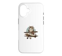 Aviation Airplane Cat Sweet Cat Stuff Casual Kitty Graphic Case for iPhone 16