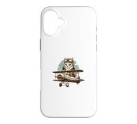 Aviation Airplane Cat Sweet Cat Stuff Casual Kitty Graphic Case for iPhone 16 Plus
