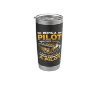 Aviation Airplane Pilot It is Cool Being A Pilot Love Flying Stainless Steel Insulated Tumbler