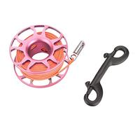 Aviation Aluminum Finger Reel Clip Scuba Diving TECH Spool 30M LINE for Divers (Light Rosy)