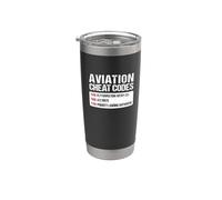 Aviation Cheat Codes Funny Pilot Squawk Emergency Stainless Steel Insulated Tumbler