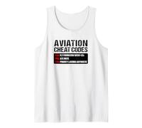 Aviation Cheat Codes Funny Pilot Squawk Emergency Tank Top