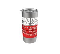 Aviation Cheat Codes Transponder - Pilot Traffic Controller Stainless Steel Insulated Tumbler