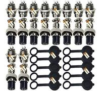 Aviation Connector GX12 4 Pin, Lsgoodcare 10Pairs GX12-4P 12MM Thread Male Female Wire Panel Metal Connector Plug 5A Circular Aviation Chassis Mount Socket with 10Pcs Aviation Caps