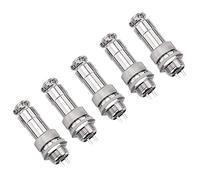 Aviation Connectors, 5Pcs GX12 2Pin Male/Female Panel Metal Aviation Plug Socket Connector, Metal Aviation Wire Connector Plug