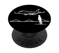 Aviation Enthusiast One Line Drawing PopSockets Adhesive PopGrip