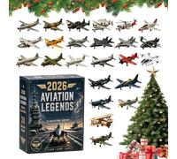Aviation Legends Calendar Christmas Lightweight 2026 24 Days Countdown | 2D Acrylic Aviation Collectibles for Kids Collectors Home Apartment Office Living Room Bedroom Study Desk Bookshelf
