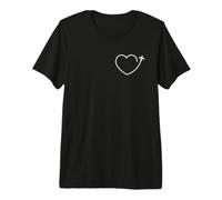 Aviation Lover Heart Flight Path Wanderlust Traveler Premium T-Shirt