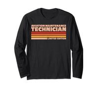 Aviation Maintenance Technician Retro Sunrise Long Sleeve T-Shirt