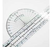 Aviation Navigation Plotter, Fixed-Grid Flight Planning Tool with 1:500000/1:1000000/1:250000 Scales, Transparent Plastic Ruler for Pilot Training & Chart Plotting