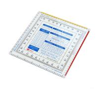 Aviation Navigation Ruler, Flight Planning Tool with Calibration Accuracy, Multi-Function Directional Ruler for Students and Carpenters, 14x14.5x0.3cm, Plastic