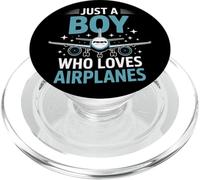 Aviation Passion Just A Boy Who Loves Airplanes Young Pilots PopSockets PopGrip for MagSafe