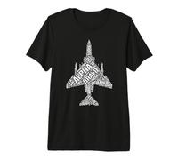Aviation Phonetic Alphabet Words F-4 Phantom II Shape Design Premium T-Shirt