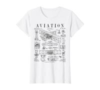 Aviation Pilot Airplane Wright Brothers Aircraft Patent Value Graphic T-Shirt, Women, White, XL