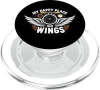 Aviation Pilot My Happy Place Has Wings Airplane Design PopSockets PopGrip for MagSafe