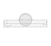 Aviation Plotter for Flight Navigation, CRP-1 Rotating Plotter with Multiple Scales, Precise Angle Lines, Nautical and Statute Miles, Transparent Plastic, 13.2 in / 33.6 cm, for Route Planning
