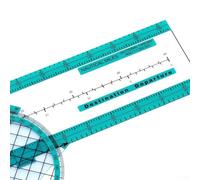 Aviation Plotter, Slide Rule Flight Computer with Rotating Azimuth Scale, Plastic Navigation Tool for Pilot Students and Flight Training