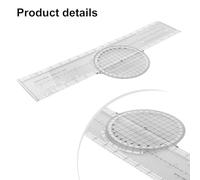 Aviation Plotter Slide Ruler with 360° Azimuth Rotation for Pilots, Transparent Navigation Engineering Tool Compatible with VFR Charts, 33.6 x 11.1